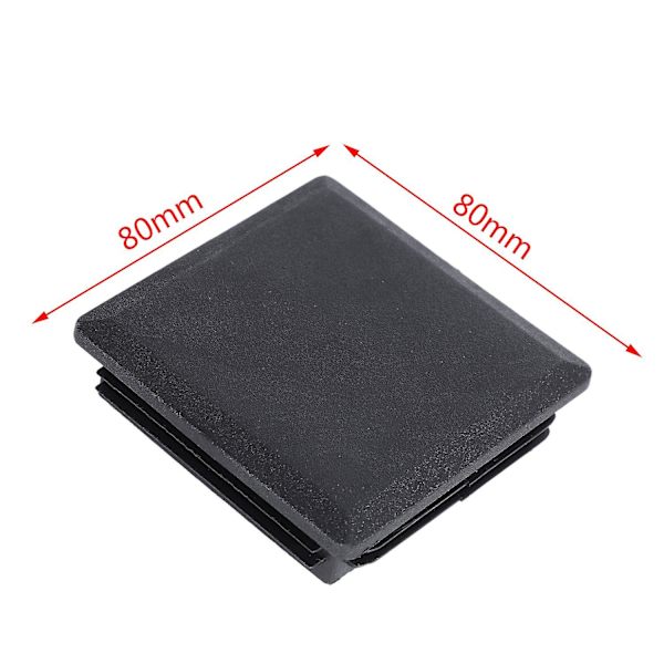 80mm X 80mm firkantede plastkorker rør rør innlegg endepropp 2 stykker  (FMY) Black