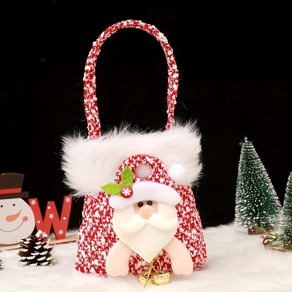 4-delt Julegavepose, Juleaften Gavepose, Slikpose, Juleæblepose Emballeringspose, Julepynt  (FMY) 4 piece set