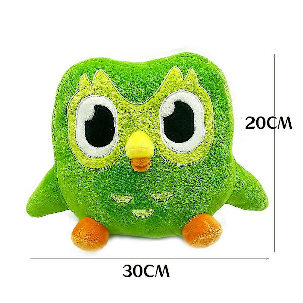 Duolingo Plysch Duo 10-årsjubileum Grön Uggla Present till Barn Docka Plyschleksak (FMY)