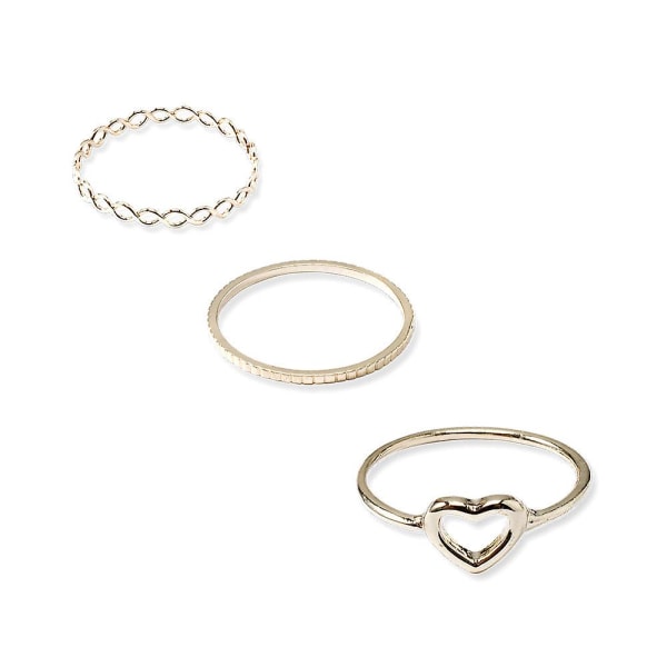 9 stk/sett Knoke ringer pekefinger ringer hule kjærlighet rosa gull ringsett for kvinner jenter (FMY)