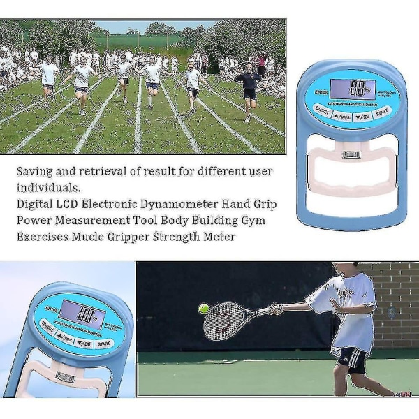 Handhållen 120 kg digital dynamometer Grip Strength Meter fångar automatiskt elektronisk greppstyrka (FMY)