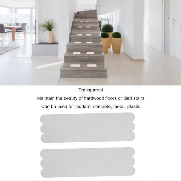 72 st Trappsteg Anti-Slip Strips Transparent Halkskyddstejp För Inomhus Utomhus (FMY)
