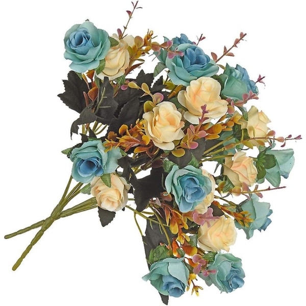 Kunstige blomster, 2 pakker med kunstige roser.24 Little Rose Silk Flowers (FMY)