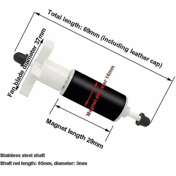 Lycklig läggning Z Spa Hot Tub Pump Impeller/rotor E02 Fix, (69 mm) (FMY)