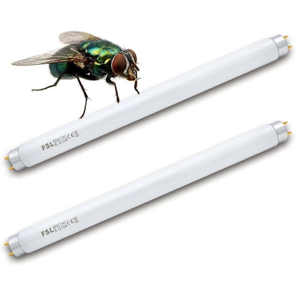 Fsl T8 F10w Bl Erstatningspære for myggdreperlampe, 34,5 cm UV-rør for 10w myggdreper/insektmiddel (2 stk) (FMY)
