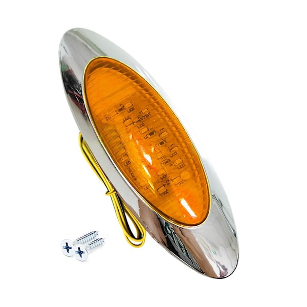 Tilhenger Klarering Stopp Svinglys Oval LED Sidemarkørlys 16LED Bremslys for Lastebil Pickup Bobiler Buss (FMY) Yellow