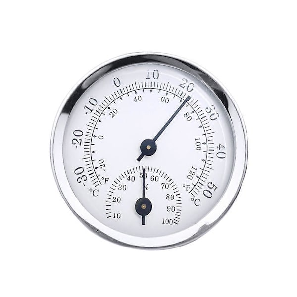 Mini Rund Väggmonterad Analog Termometer Hygrometer Temperatur Fuktighetsmätare (FMY)