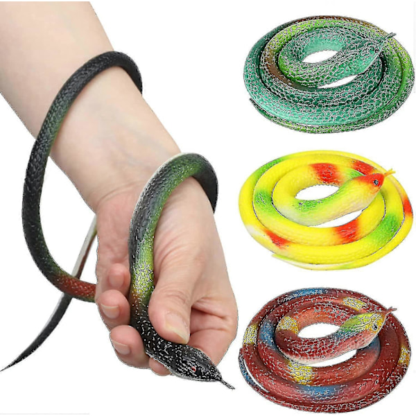 Rubber Snakes To Keep Birds Away - 4 Pieces Realistic Fake Rubber Snake For Garden Props To Scare Birds, Squirrels And Mice  (FMY)