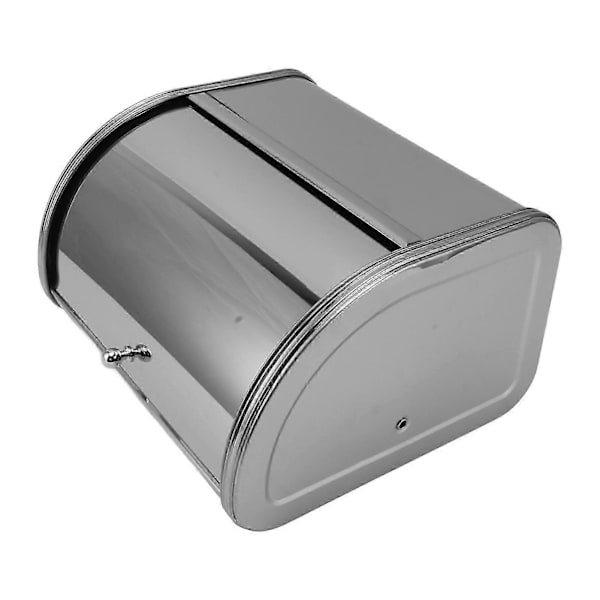 Brødboks Liten Flat Side Metall Oppbevaringsboks for Brød Kake Doughnut Kjeks Mat Servise Speiloverflate  (FMY)
