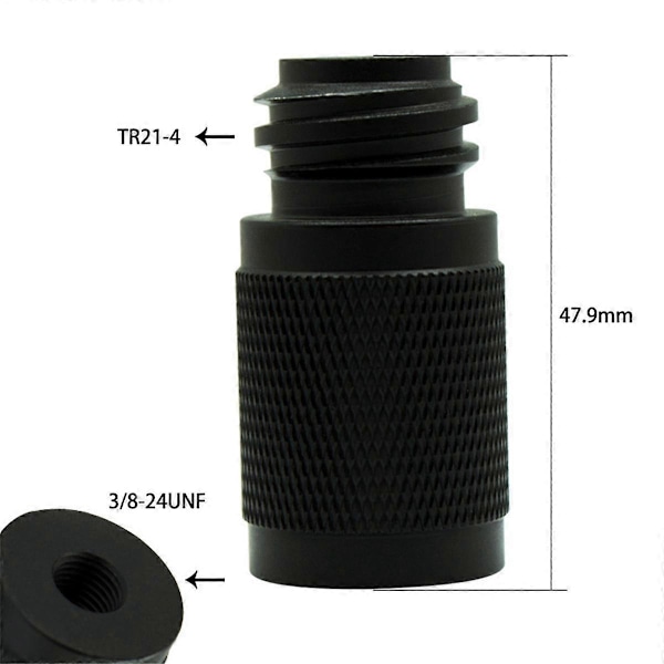 CO2 Cylinder Adapter Kontraventil 3/8-24UNF til TR21-4 Konverteringssæt til (FMY) Black
