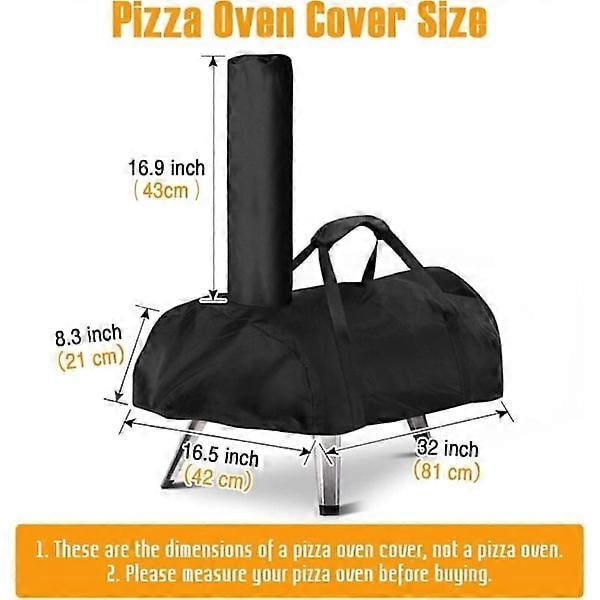 Pizzauunin suojus Ooni Karu 12:lle, vedenpitävä, säänkestävä, Oxford-kangasta, pizzauunin suojus, musta, 81 x 42 x 21 cm, Ooni Karu 12:lle (FMY)