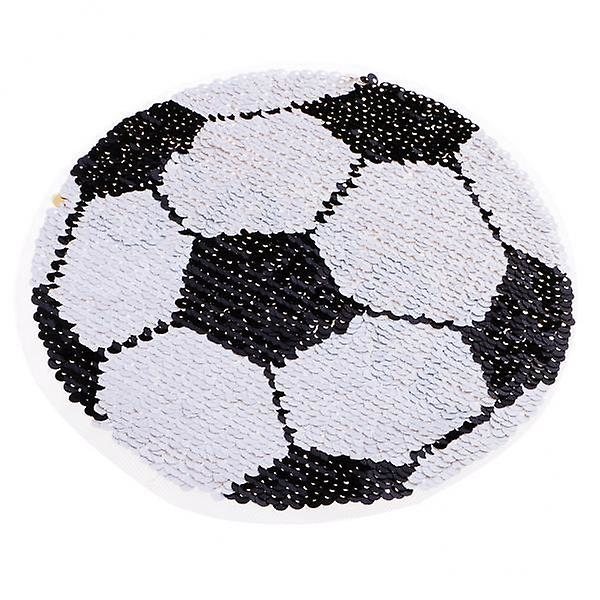 2xdiy broderet fodbold sy på pailletter patch badge stof applikation håndværk  (FMY)