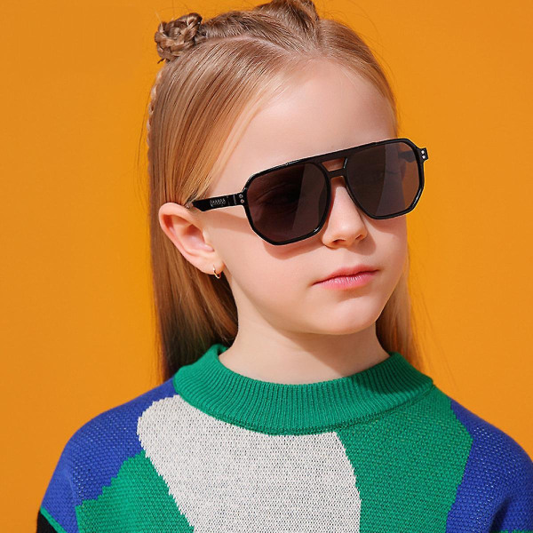 Retro barnesolbriller for gutter, jenter 3-12 år - bruddsikre Uv400 solbriller for småbarn (FMY)