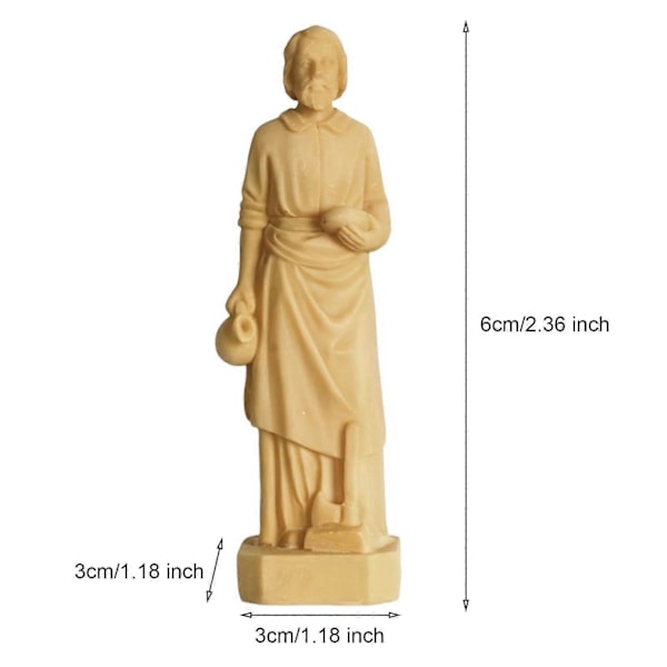 Sankt Josef Statue 6cm Høj Sankt Josef Figur Resin Tømrer Josef Skulptur Held & Lykke Gave til Hus Salg (FMY) Yellow