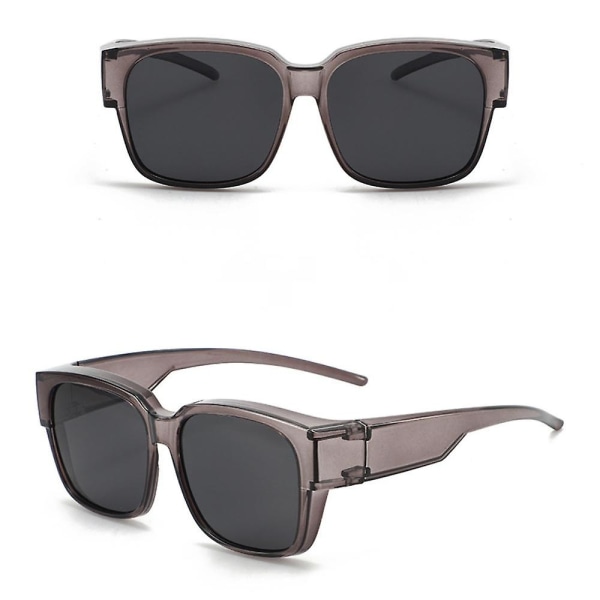 Et par polariserte solbriller for kjøring og fiske Uv400 beskyttelse (glans svart ramme grå laken) (FMY)