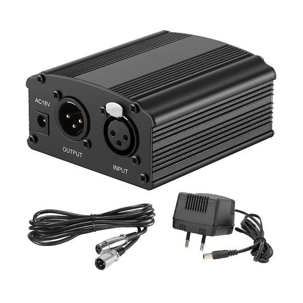 För 48v Phantom Power Bm 800 mikrofonförsörjning med adapter Xlr ljudkabel för alla musikinspelningar (FMY) Black