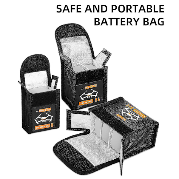 För DJI Mini 3 Pro Mini 4 Pro Drönare LiPo Batteri Säker Väska Explosionssäker Skyddsväska Batteriförvaringsväska Drönartillbehör Fjärrkontroll (FMY) 1 PCS