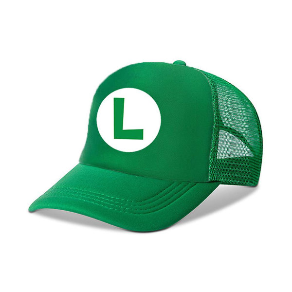 Super Mario Bros Baseball Cap Børn Drenge Piger Justerbar Åndbar Mesh Solhat  (FMY) All Green