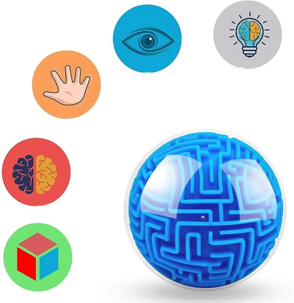 3D Gravity Memory Sequential Maze Ball -pulmapelilelu lapsille ja aikuisille (sininen) (FMY) blue