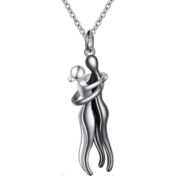 Halauspari S925 Sterling Hopea Halauskaulakoru Rakastettu Koru Hänelle Ja Hänelle, Rakastaja Ystävänpäivälahja/YY  (FMY) Black and Silver