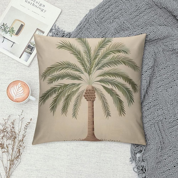 PillowKhaki Trooppinen kookospalmu tyynynpäällinen Koristetyyny sohvalle sängylle tuolille ulkotiloihin zx53  (FMY) 16x16in 40x40cm