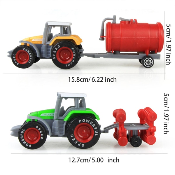 Farm Tractor Toy Kids Pull Back Car Sæt til drenge/piger fødselsdagsgaver (FMY)