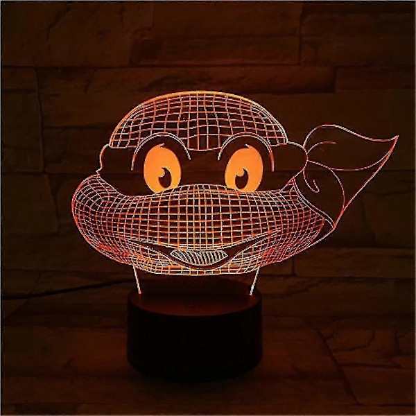 Ninja Turtle 3D LED Nattlampa Barnrum Bordslampa (FMY)