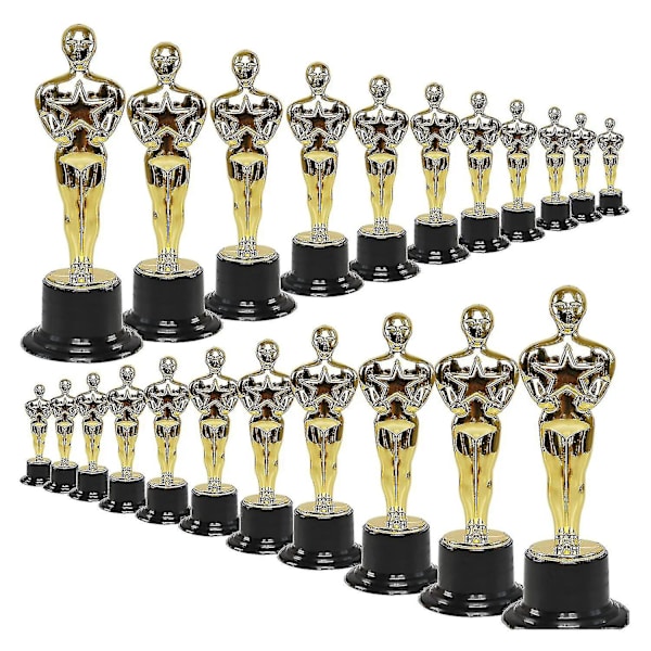 24-pack Plastprisstatyetter för Festpresenter, Skolutmärkelser, Spelpriser, Festpriser (FMY)