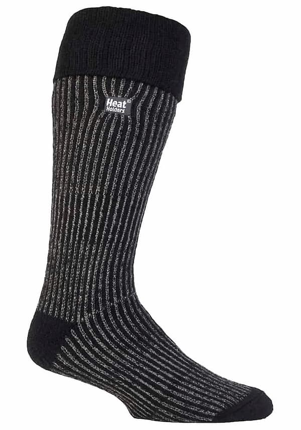 Fleeceforede termiske knestrømper for menn (FMY) Black 6-11 uk