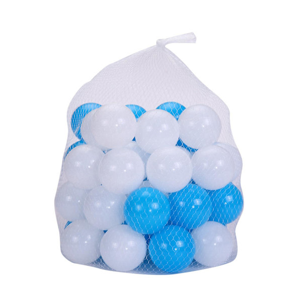 100Pcs/Set Blue White Pit Ball Thickened PE Crush Proof BPA Phthalate Free Safe Indoor Outdoor Baby Toddler Kids Round Ocean Ball Pool Toy  (FMY)