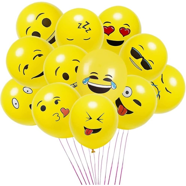 100 Balloner Helium, Emocions Balloner Smiley, Festballoner Gult Sæt, Latexballoner til fødselsdagsdekoration Bryllupsfest