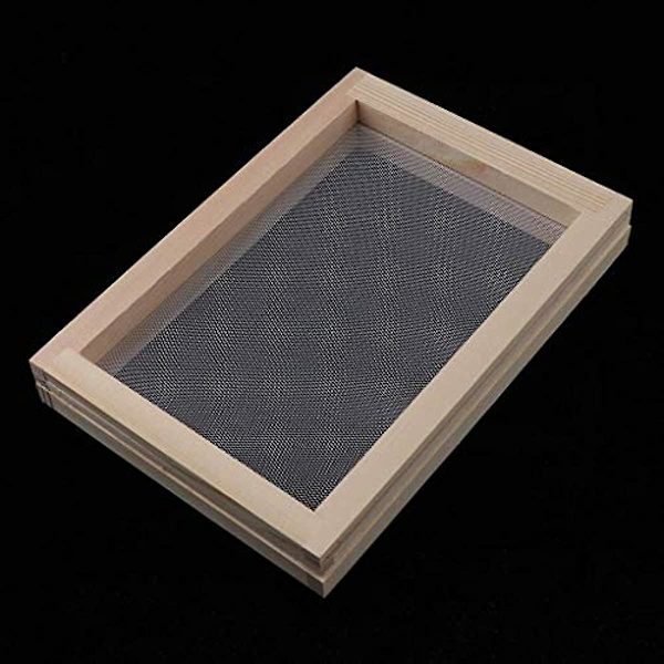 Sanmum Papperstillverkningsram & Deckle Traditionell Träpapperstillverkning för Handgjorda DIY Pappershantverk (18 x 125 x 25 cm)  (FMY) 34 x 25 x 3 cm
