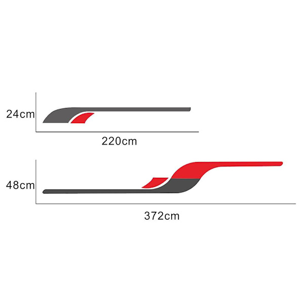 Ajoneuvon tarrat, tarra sisustus, vinyyligrafiikka, tarrat TRANSIT LWB Caravan Trailerille (FMY) red  gray
