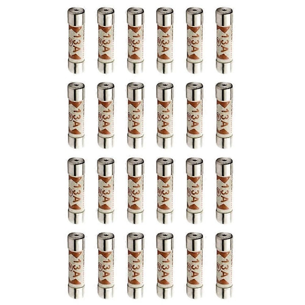 25 stk. britiske 13A sikringer til husholdningsbrug, stikpropper, 13 amp patron sikring (FMY) Multicolor