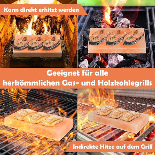 Saltstensgrillrist Ikke-klæbende Varmebestandig Robust Jern Let at Rengøre Multifunktionel BBQ Grillholder Grilltilbehør KAESI  (FMY) B