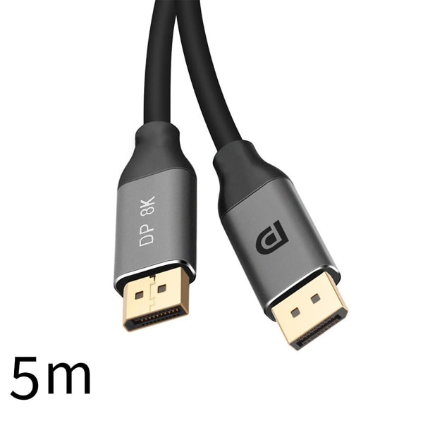 Dp1.4 8k 60hz Ultra HD Displayport Hann til Hann -kompatibel dataskjerm Ultra Fin Kabel, 5 meter (FMY)