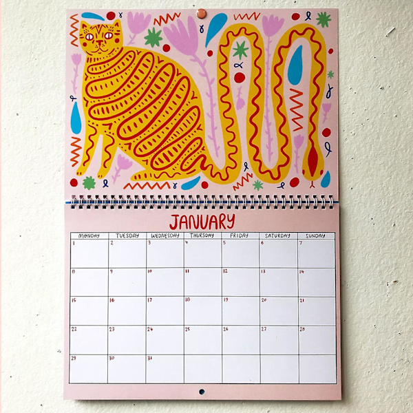 2024 Kitty Kalender | 2024 Veggkalender | Kattekalender | 2024 Veggplanlegger Av Able And Game  (FMY)