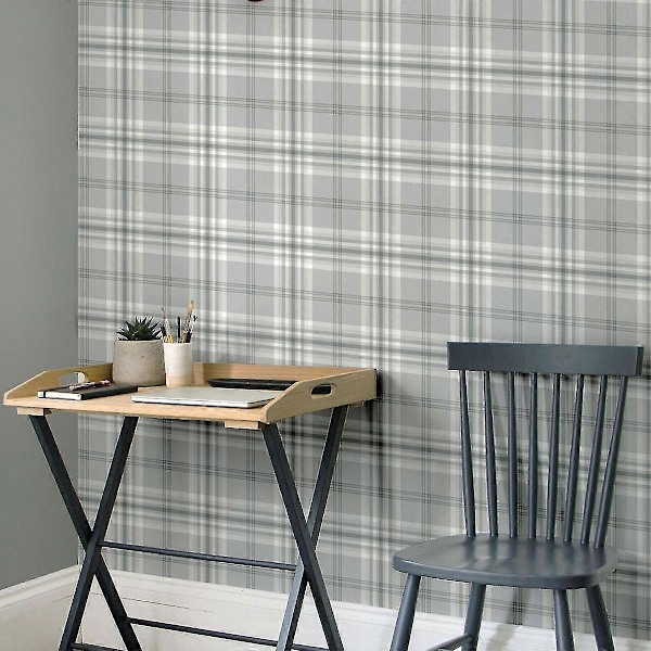 Kelso Rutig Tapet Muriva (FMY) Light Grey
