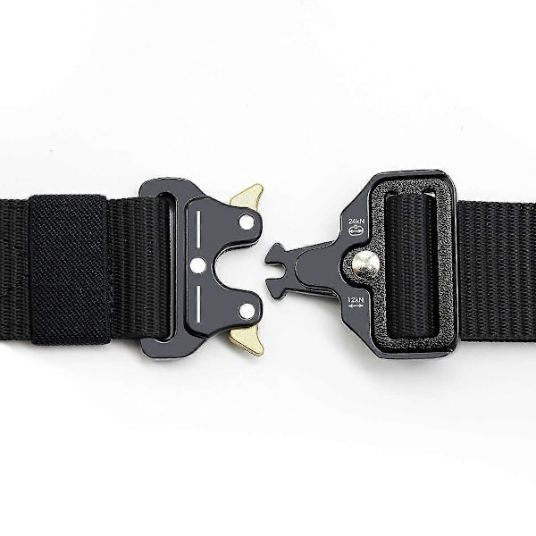 Taktisk bælte til mænd, sort nylon arbejdsbælte til mænd, skjult bæring med kraftigt hurtigudløserspænde (FMY) Black