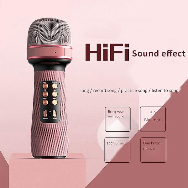 Trådløs mikrofon Profesjonell Karaoke Bluetooth Barn Sang Audio Integrert Blå Håndholdt Kondensatormikrofon (FMY) Blue
