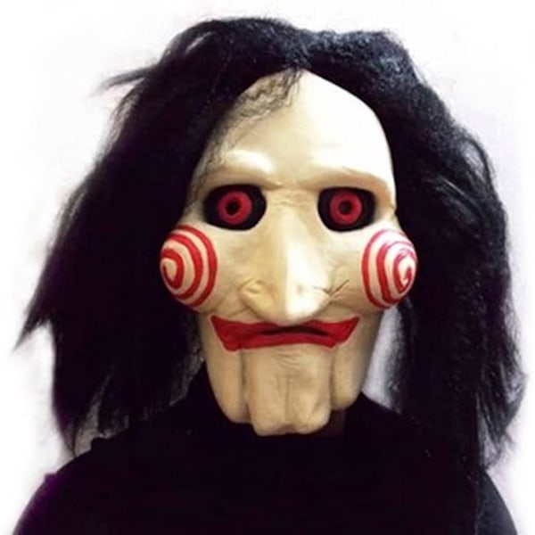 Halloween Fuldt Hoved Latex Maske - Saw Film Jigsaw Dukke - Krybende Gysermaske (FMY) XL