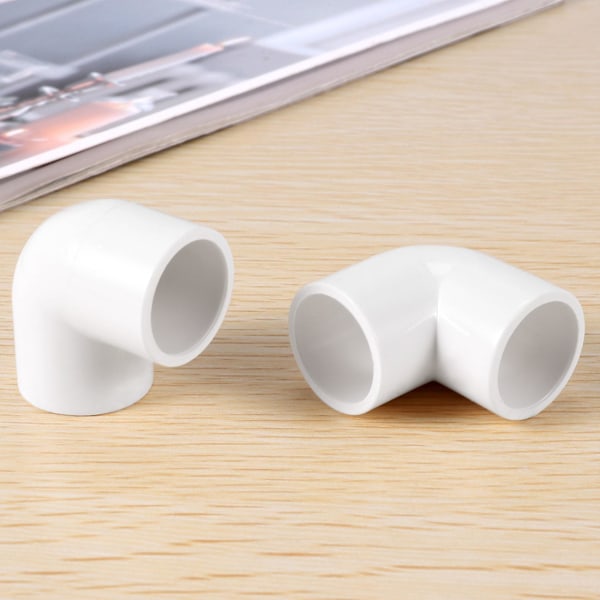 5 stk. 20mm dia 90 graders vinkelalbue PVC rør fittings adapter konnektor (FMY) White