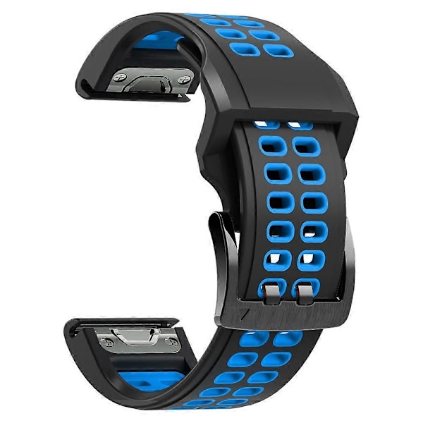 Pikalukitusinen silikoniranneke Garmin Fenix 7X:lle (FMY) Black Blue