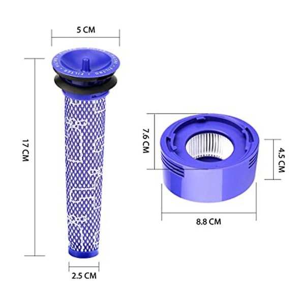 4-pak filterudskiftning til V7, V8 Animal og V8 Absolute Cordless Støvsuger Hepa Filter Repl (FMY) as shown