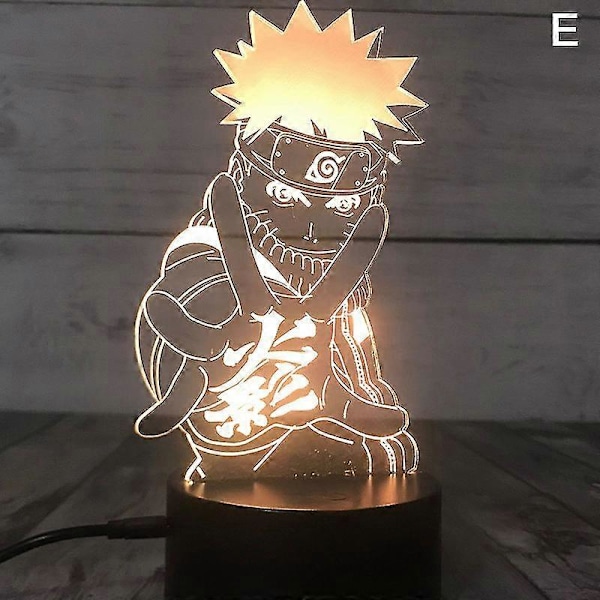 3D natlys Naruto-teamet hvirvel Naruto Sasuke Sakura karakter lysdiode natlys (FMY) E