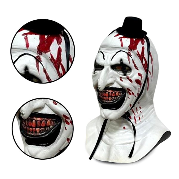 Terrifier 2 Art the Clown Skräckmask Halloweenfest Maskerad Horrormasker (FMY) Apricot