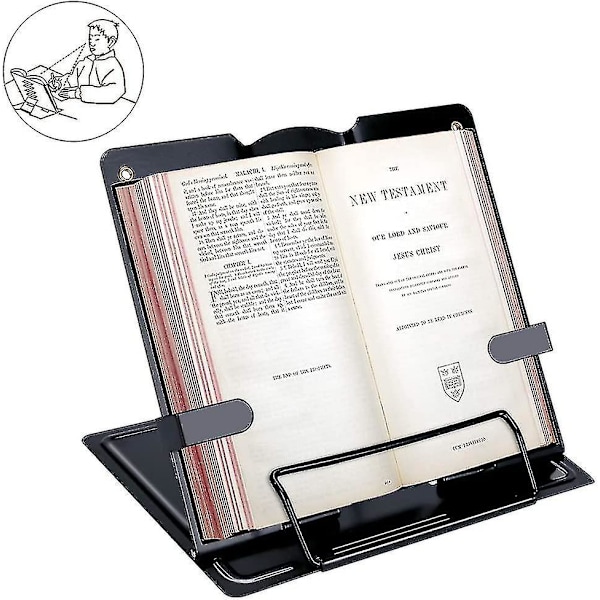Bogstativ Metal Staffeli Kopiholder Stativ Læsning/ipad/kogebog Køkken/magasin Justerbar 6 Positi  (FMY)