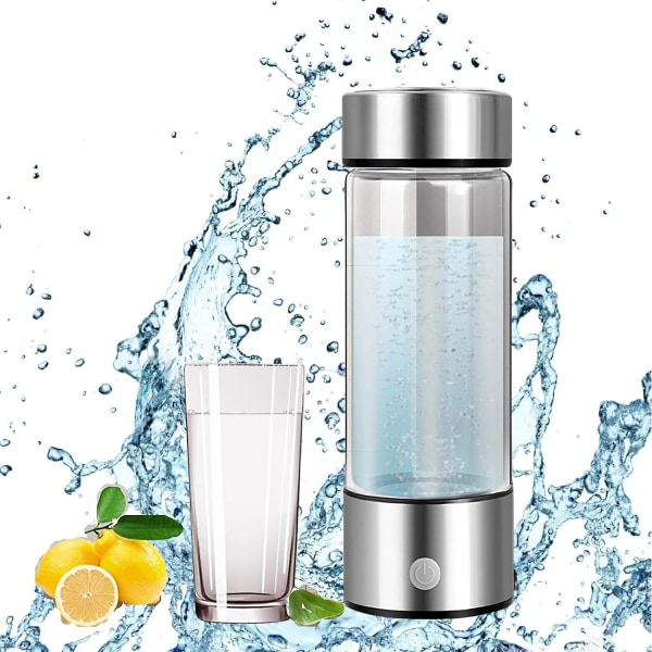 Hydrogen Water Generator Bottle Spe-pem Technology High Borosilicate Glas (FMY) Silver