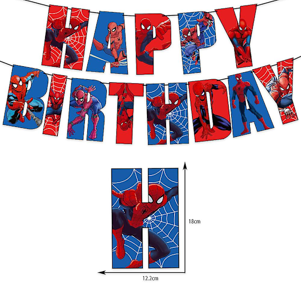 Spiderman Superhjälte Tematiska Födelsedagsfest Tillbehör Set Ballonger Banner Tårta Toppers Dekorer Kit För Barn Pojkar  (FMY)
