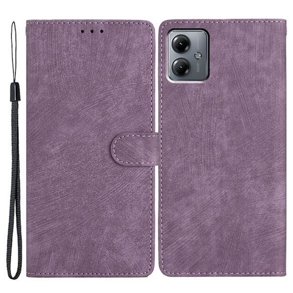 Väska för Motorola Moto G54 5G - Skinn-touch PU-läder Plånboksfodral med Stativ (FMY) Purple